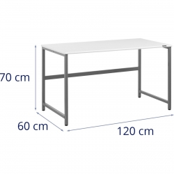 Biurko komputerowe na metalowym stelażu industrialne 120 x 60 cm biało-szare